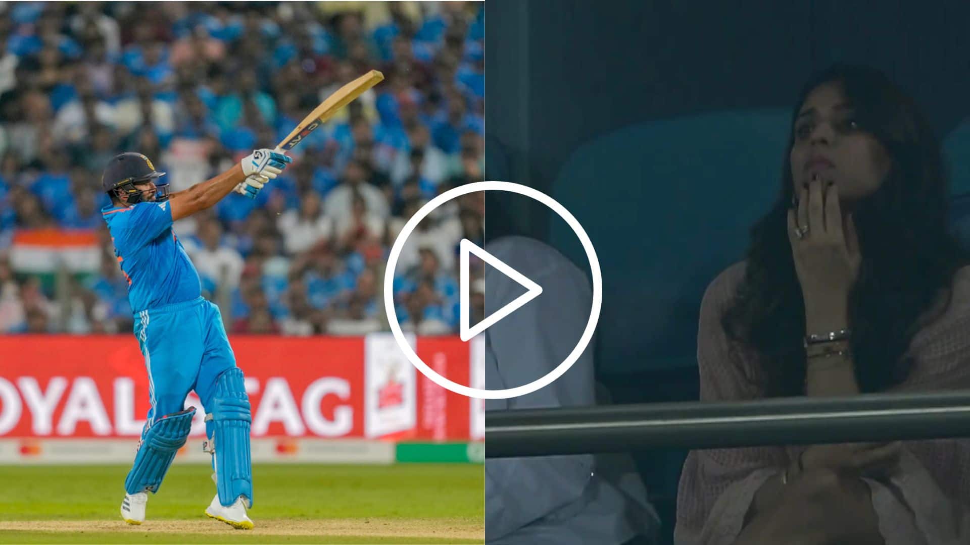 [Watch]  Ritika Sajdeh Left Disappointed As Rohit Sharma Misses His Fifty vs Bangladesh